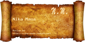 Nika Masa névjegykártya